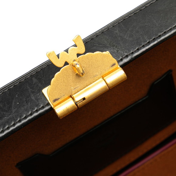 MCM Visetos Logogram Trunk Bag, 2-Way Shoulder Bag in Purple and Black Leather, - Picture 10 of 10